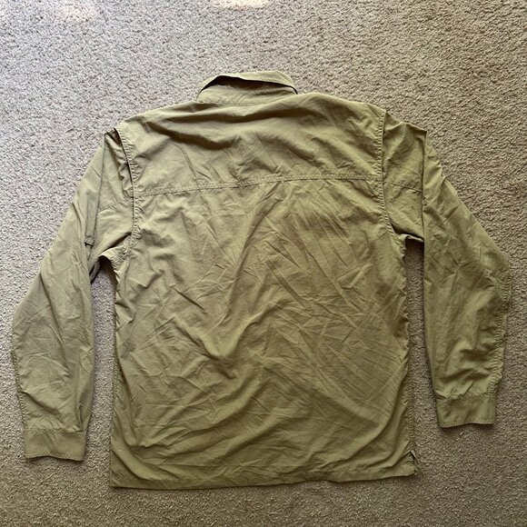 Eastern Mountain Sports Shirt Mens Large Button Up Vented Nylon Light Brown - Picture 2 of 11